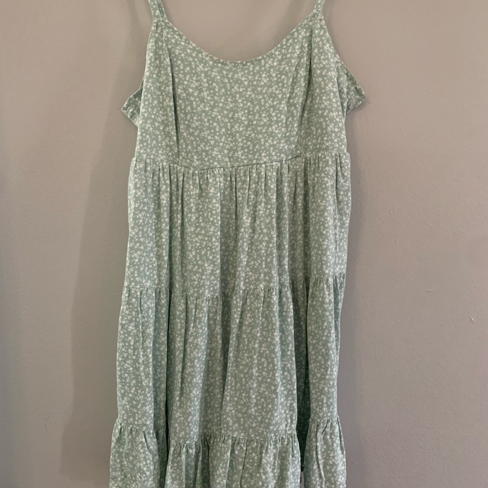 Lace-Up Tiered Mini Babydoll Dress, size XS